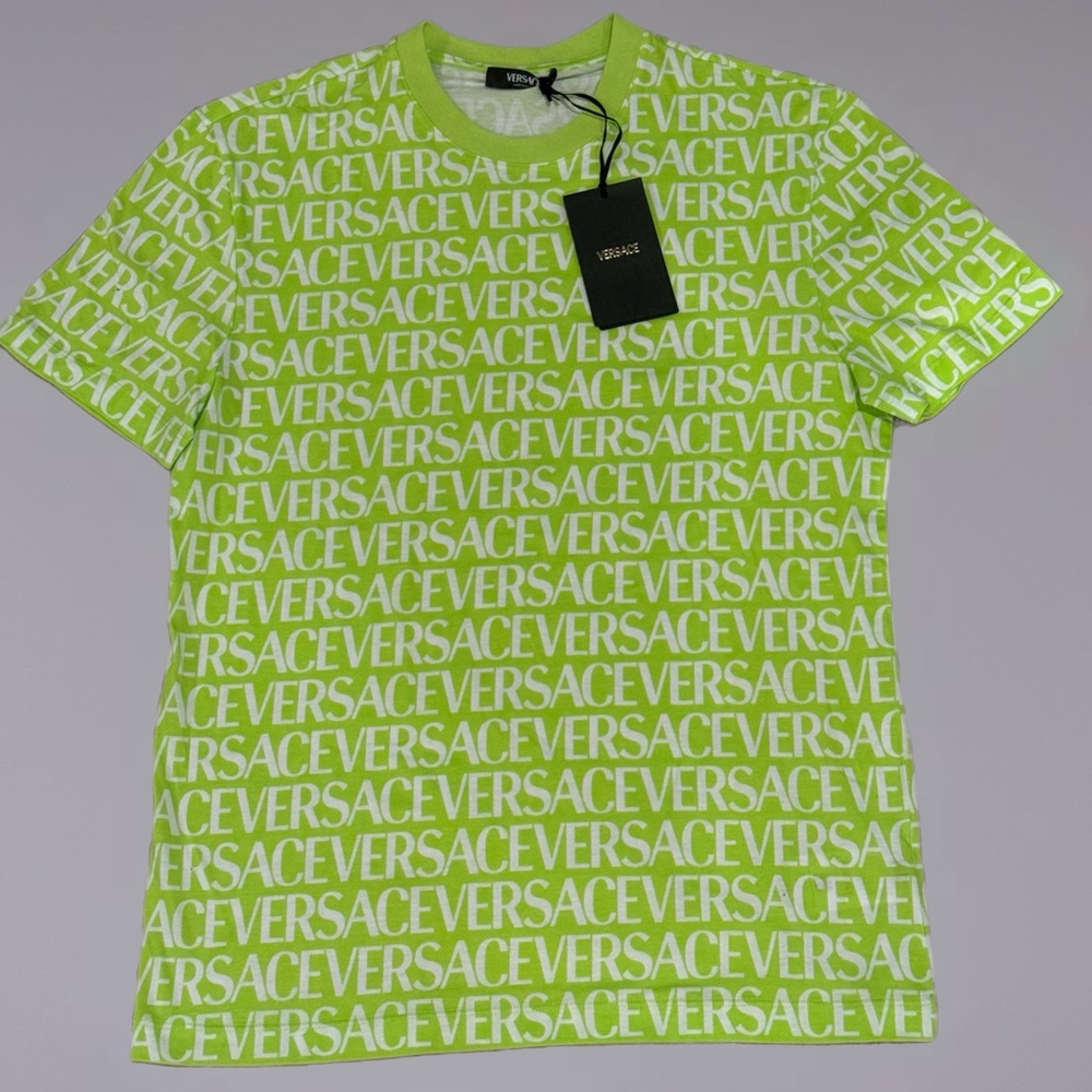Versace Lime Green Logo Tee